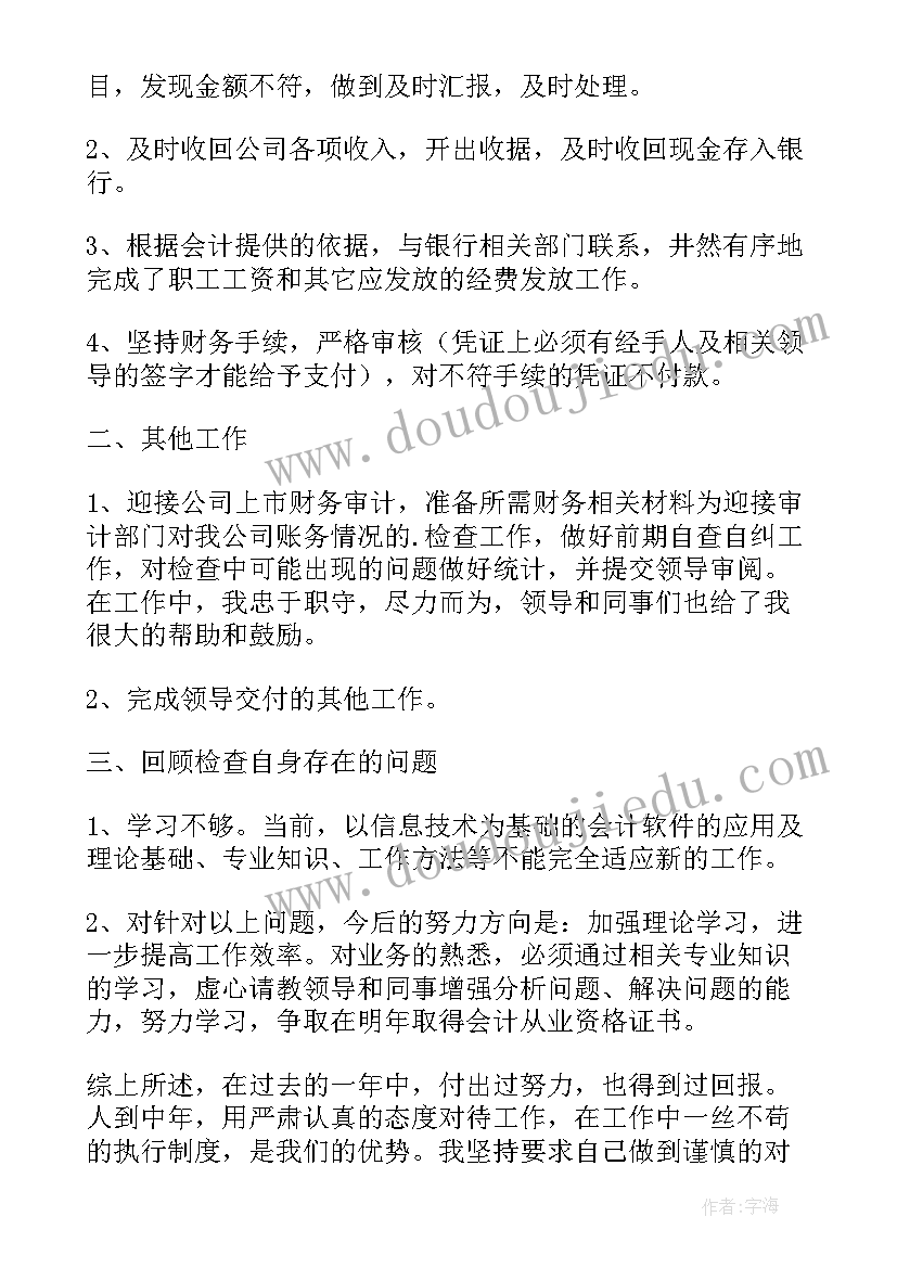 会计出纳总结及工作计划 出纳工作报告(大全10篇)