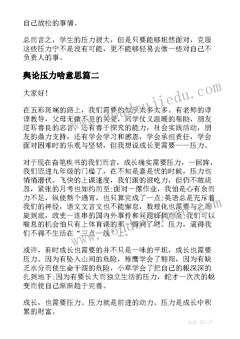 2023年舆论压力啥意思 压力的演讲稿(大全5篇)