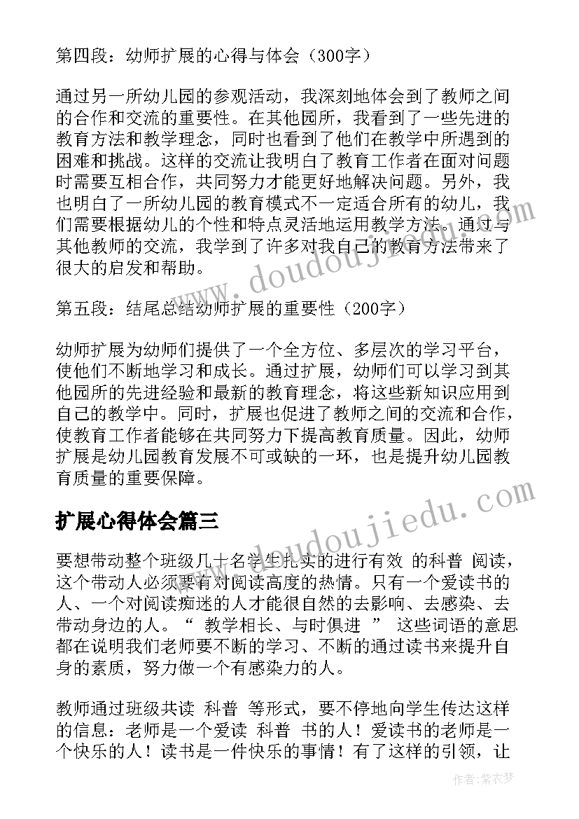 最新扩展心得体会(汇总5篇)