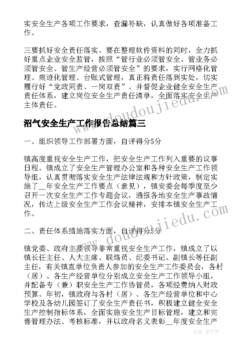 沼气安全生产工作报告总结(通用9篇)