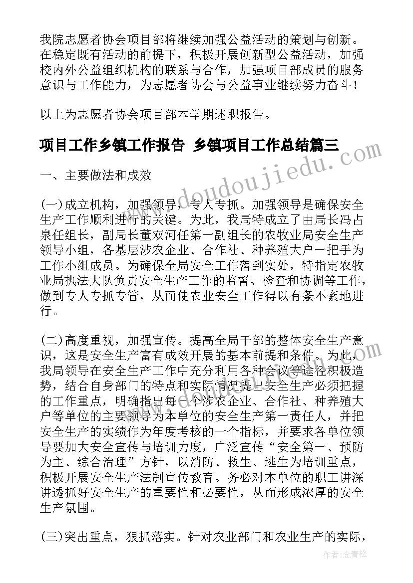 项目工作乡镇工作报告 乡镇项目工作总结(优秀8篇)