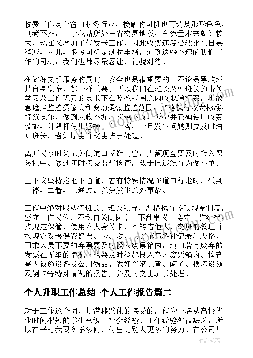 2023年个人升职工作总结 个人工作报告(精选5篇)