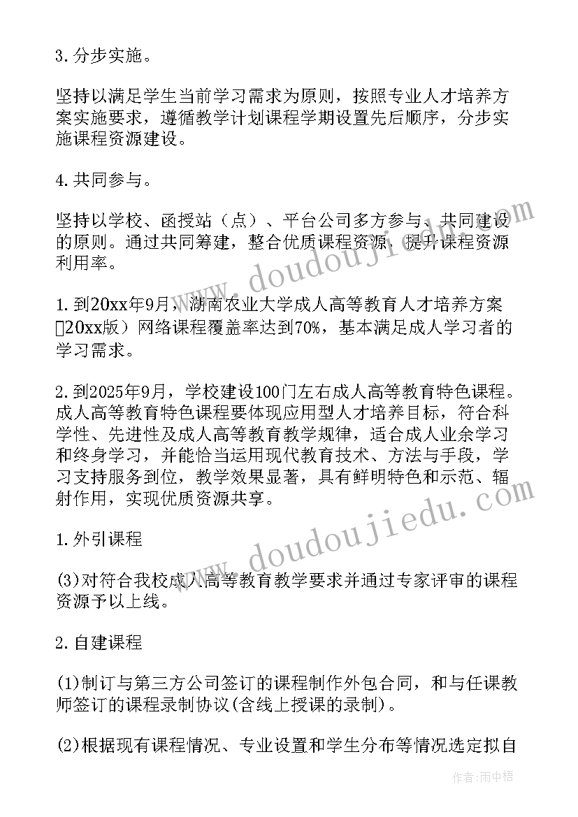 2023年资源建设方案 网络教学资源建设实施方案(优质6篇)