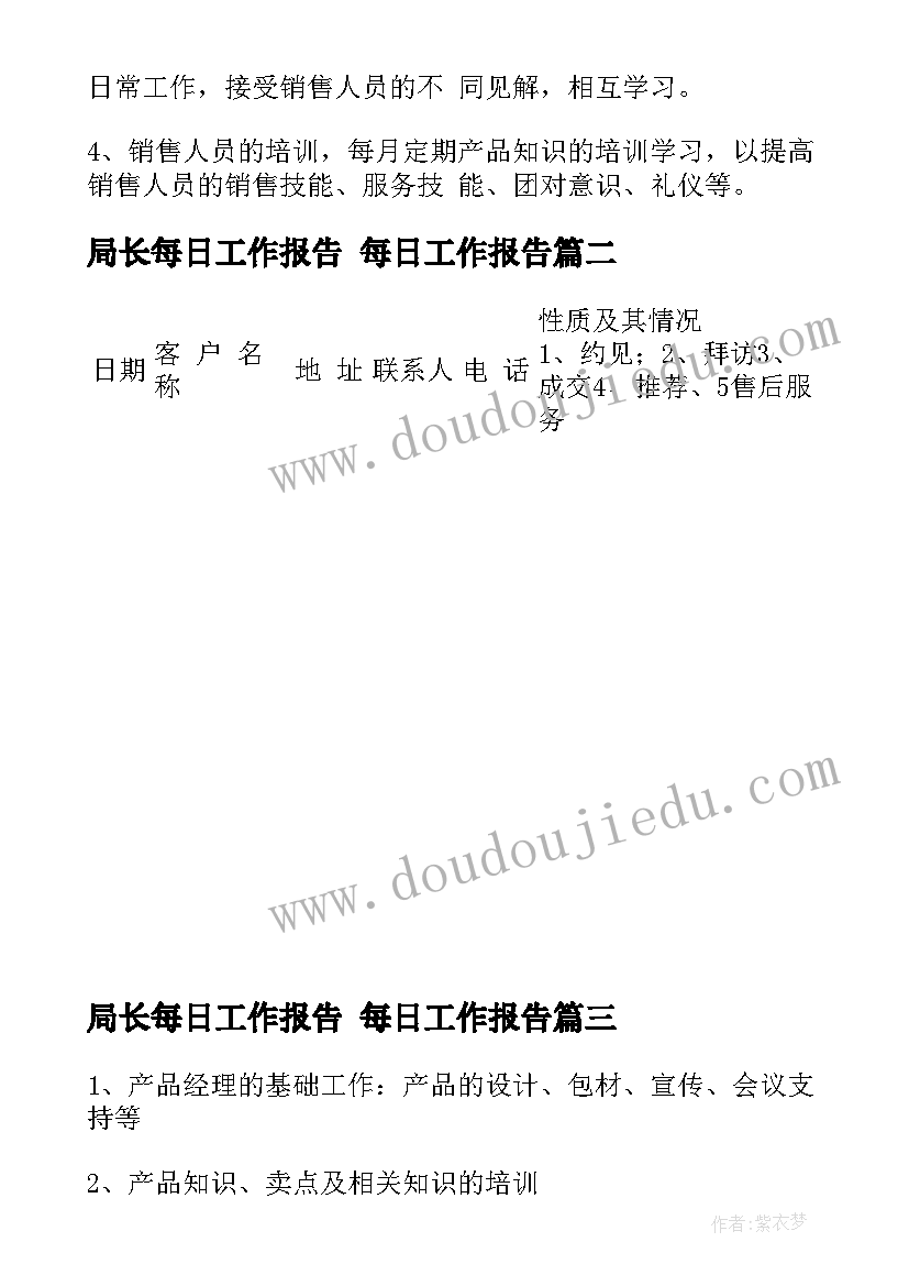 2023年局长每日工作报告 每日工作报告(实用5篇)