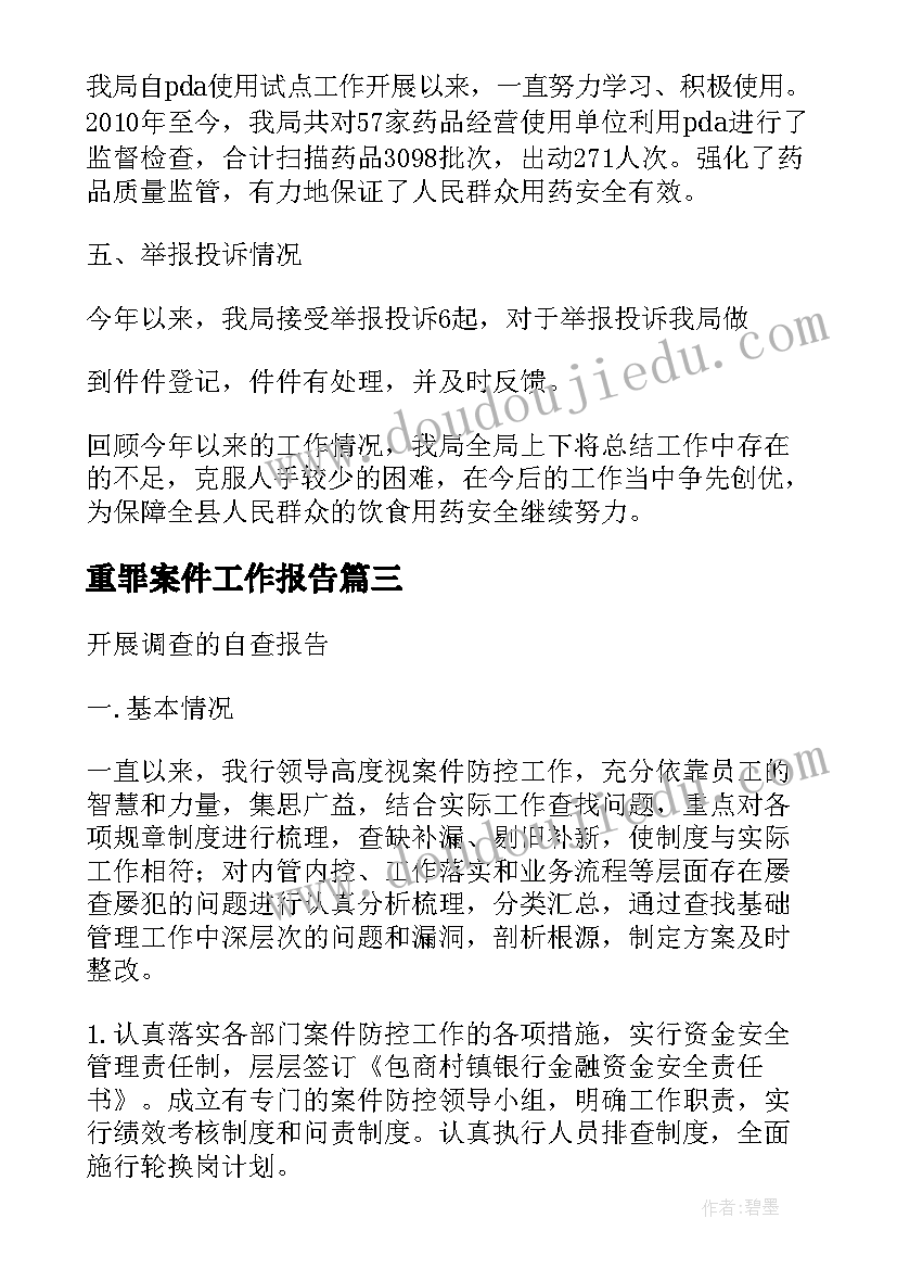 2023年重罪案件工作报告 案件稽核工作报告(优秀5篇)