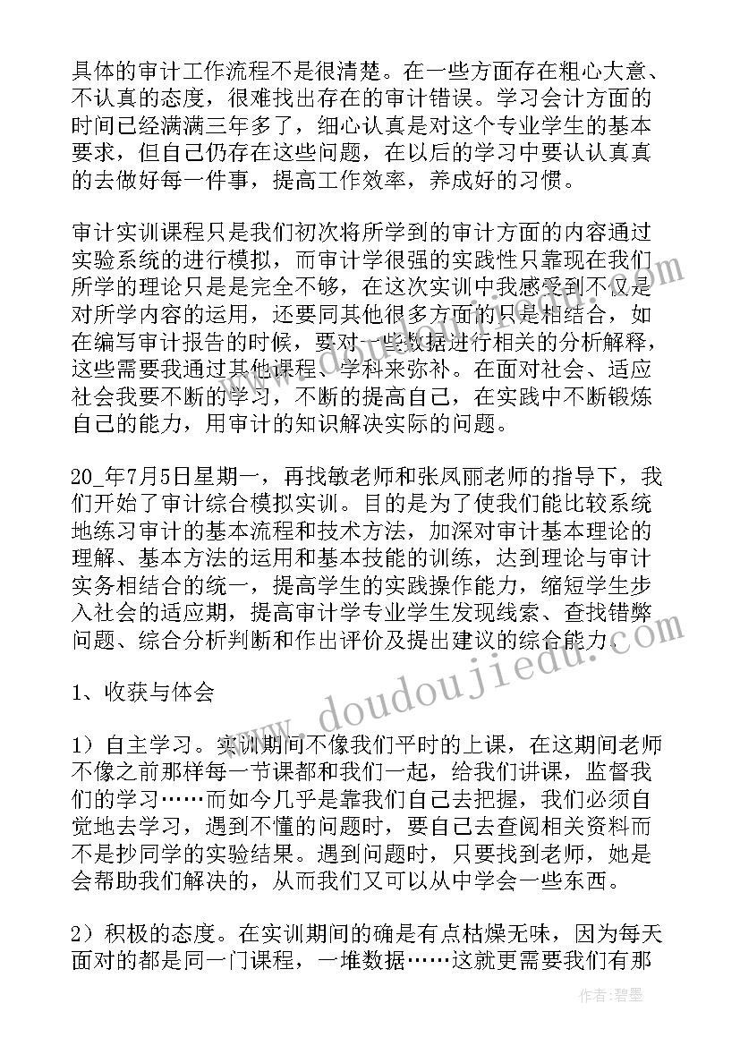 2023年审计心得体会 审计学生实训心得体会(模板5篇)