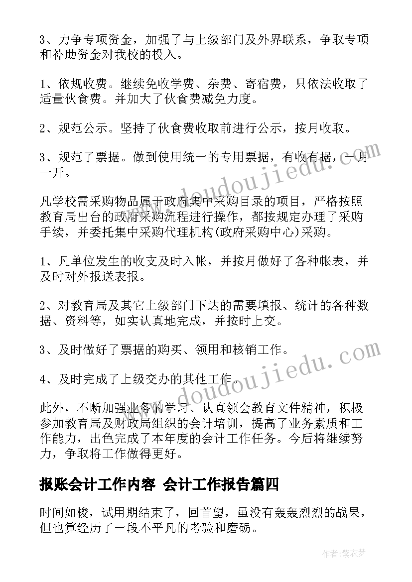 2023年报账会计工作内容 会计工作报告(大全10篇)