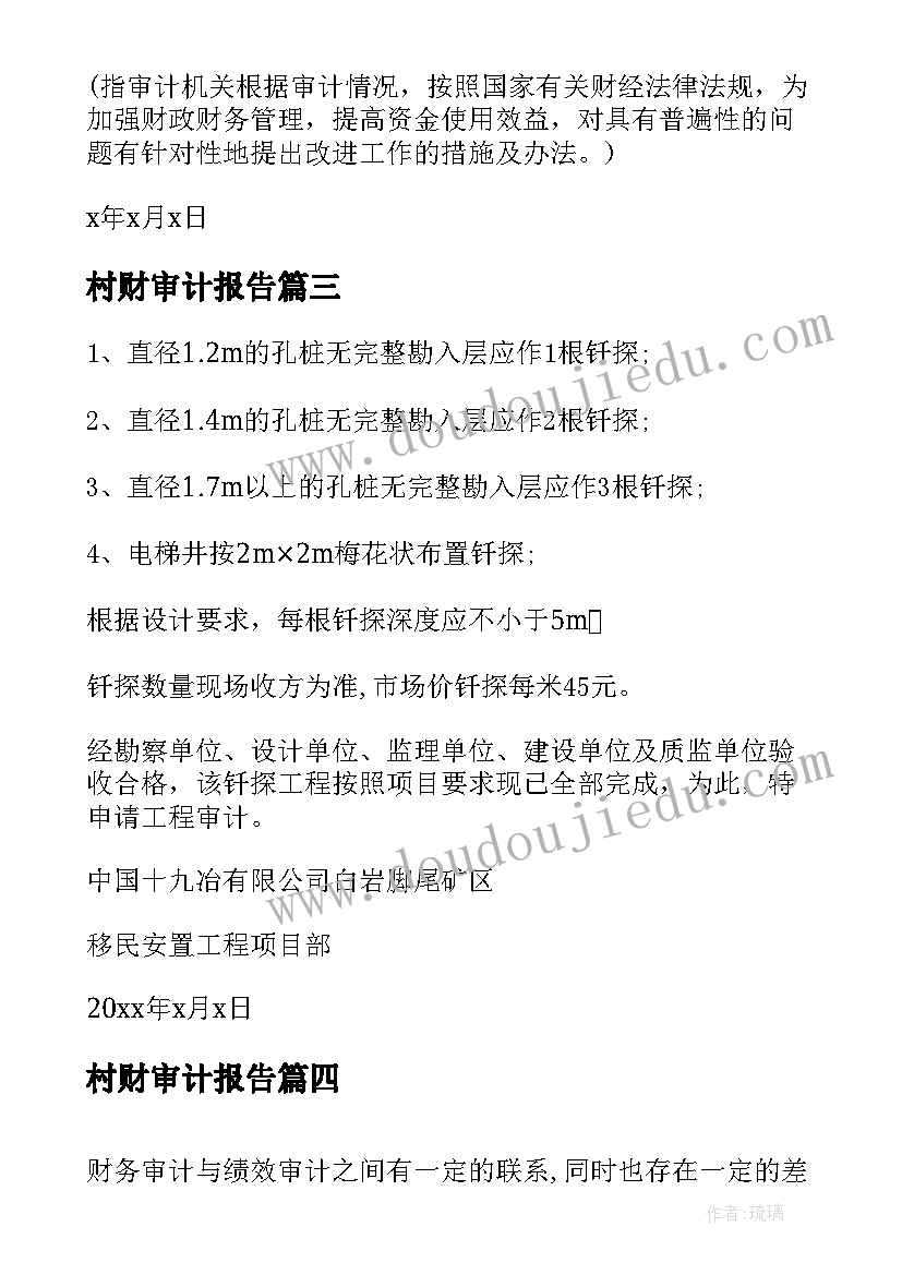 村财审计报告 农村财务审计问题报告(大全5篇)