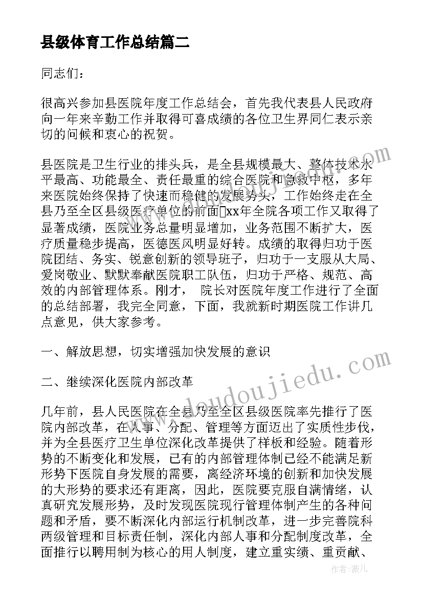 2023年县级体育工作总结 县级放管服工作总结(大全7篇)