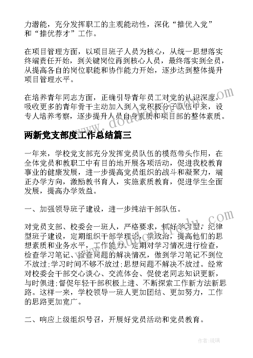 最新两新党支部度工作总结 学校党支部工作总结党支部工作总结(精选7篇)