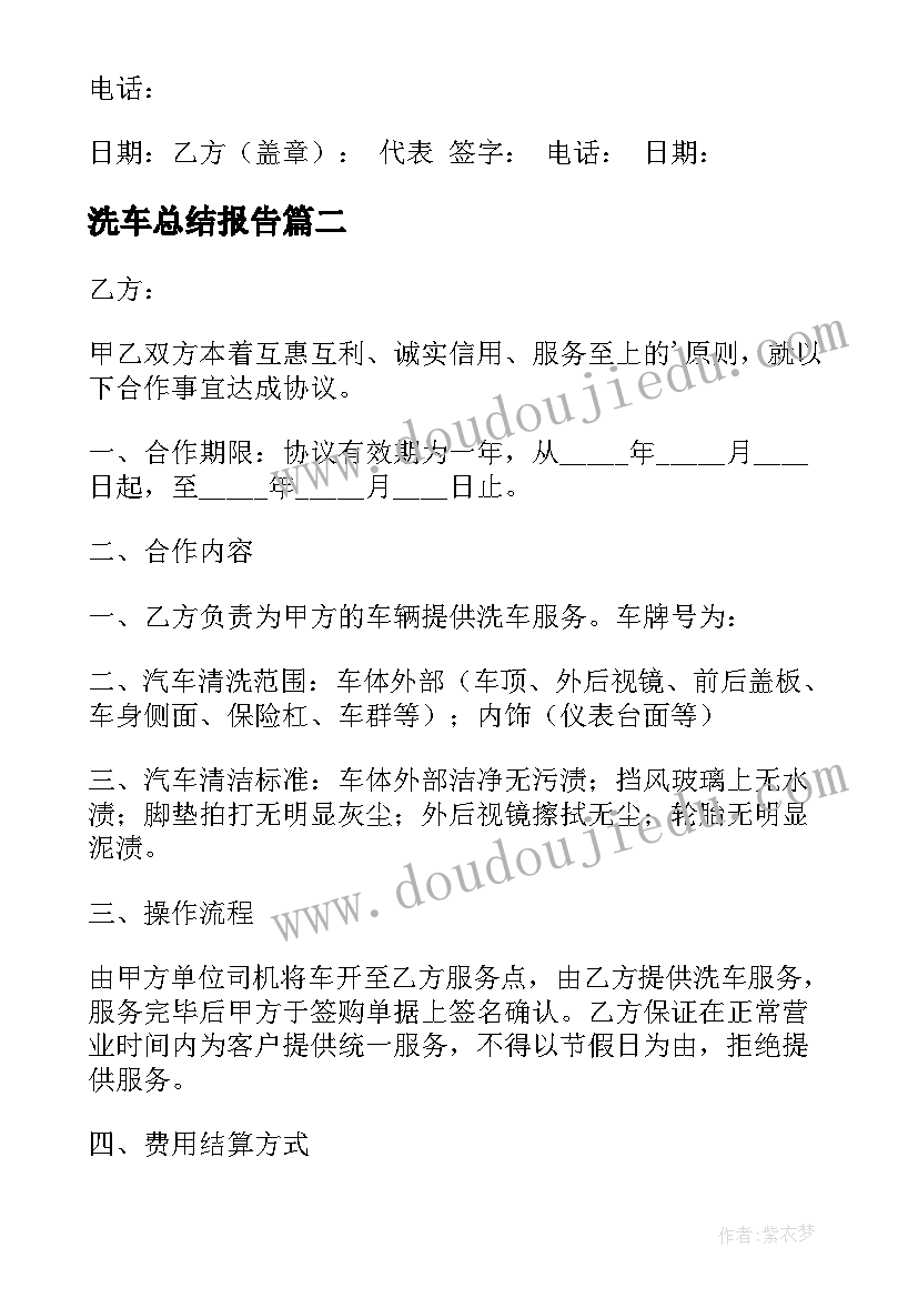 2023年洗车总结报告(优质7篇)