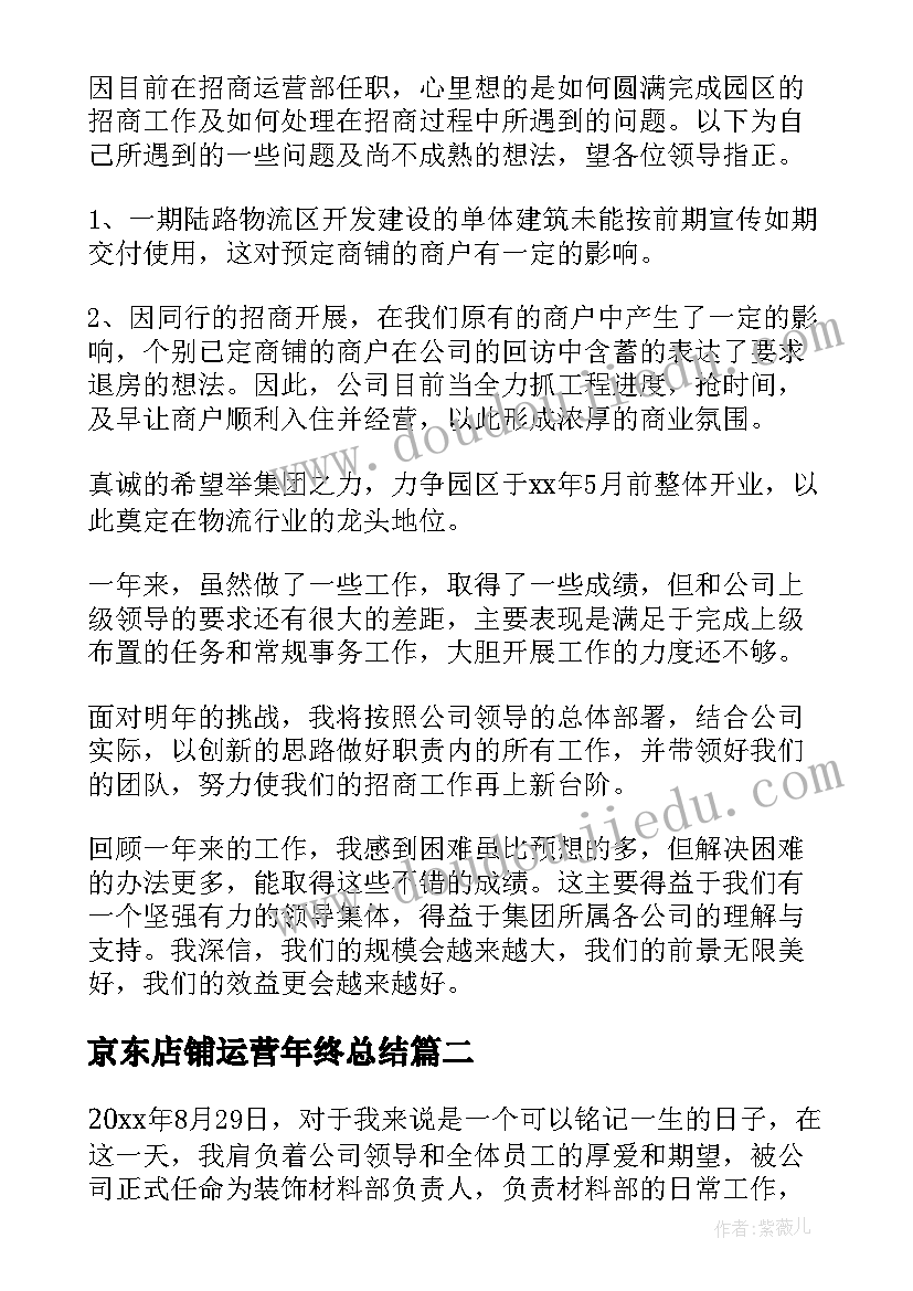 2023年京东店铺运营年终总结(实用5篇)