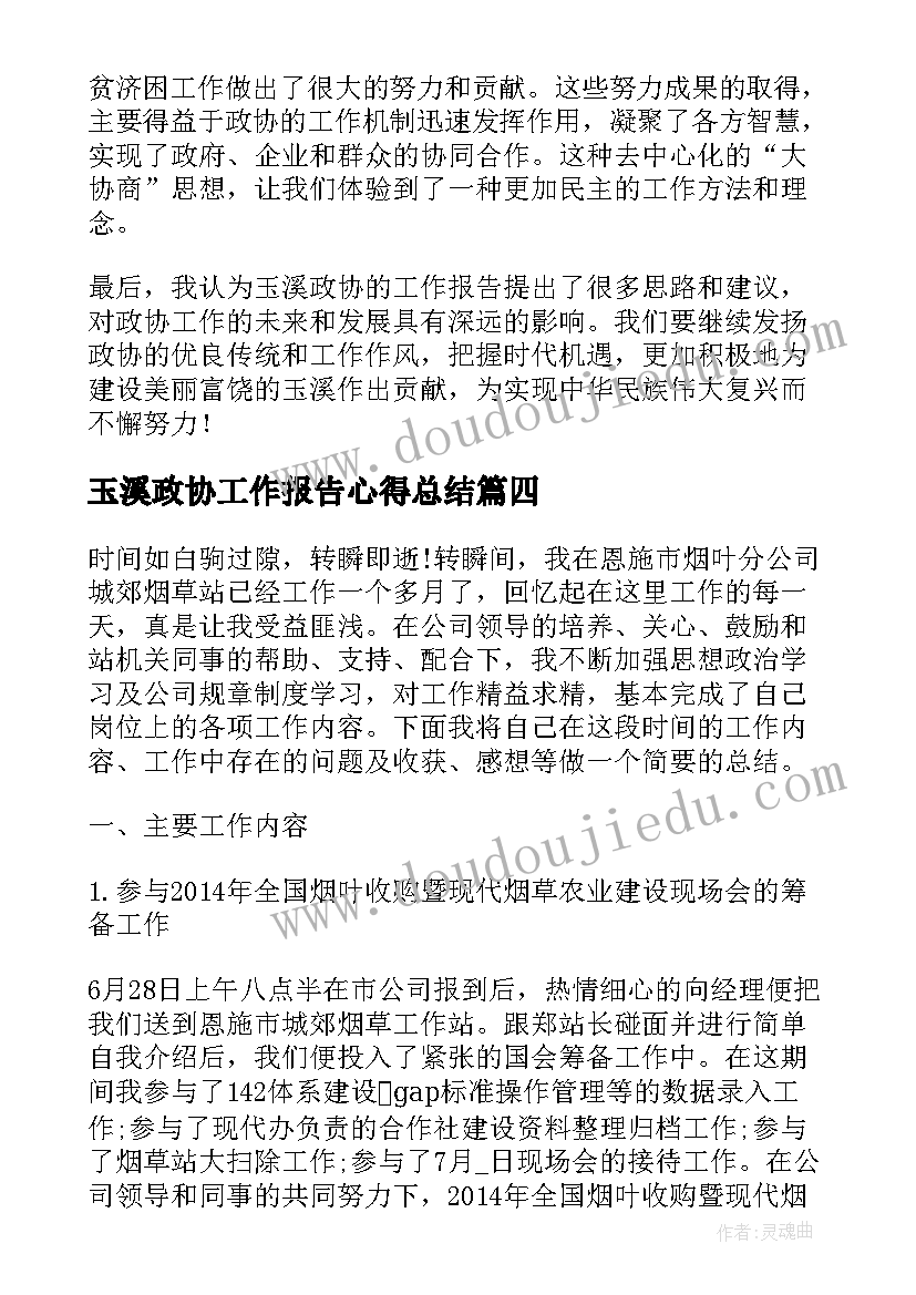 2023年玉溪政协工作报告心得总结(大全9篇)