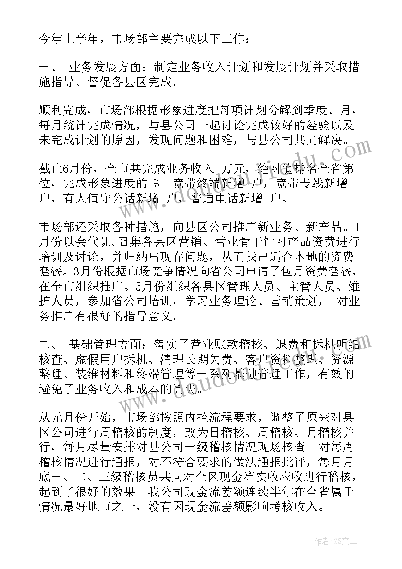 2023年市场部门工作总结(模板8篇)