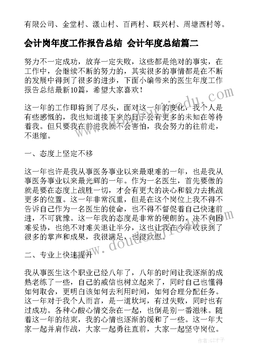 会计岗年度工作报告总结 会计年度总结(优质5篇)