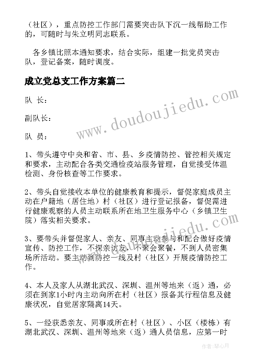 最新成立党总支工作方案(精选7篇)