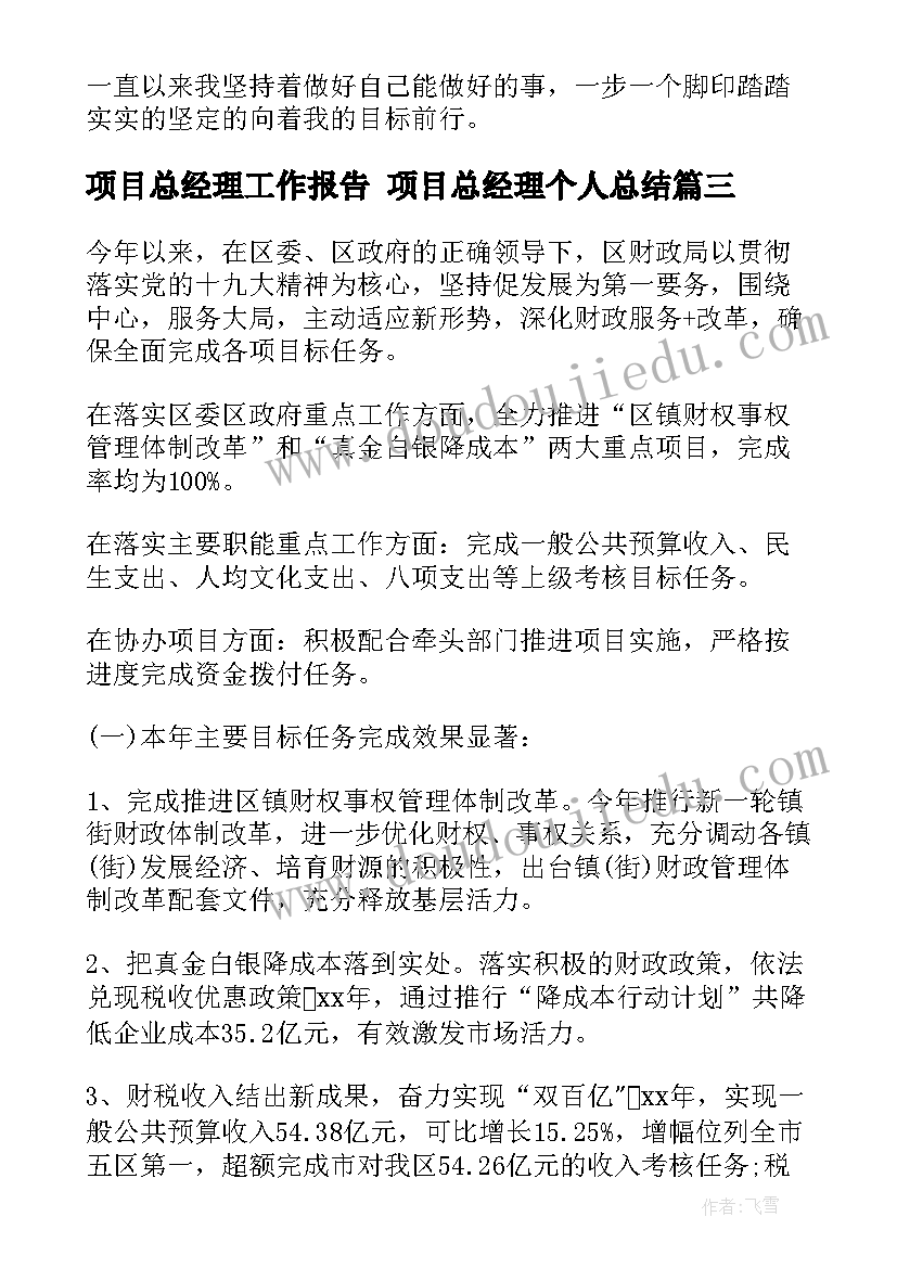 最新项目总经理工作报告 项目总经理个人总结(优秀10篇)