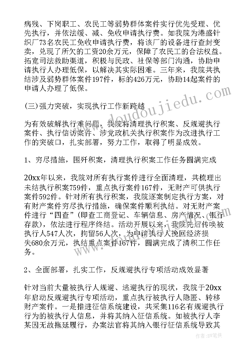 法院做监督执行工作报告 法院执行专项监督方案(模板5篇)