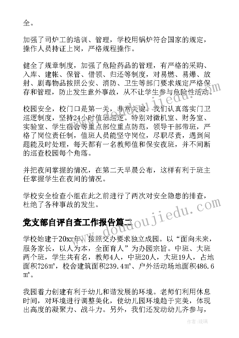 2023年党支部自评自查工作报告(优质9篇)