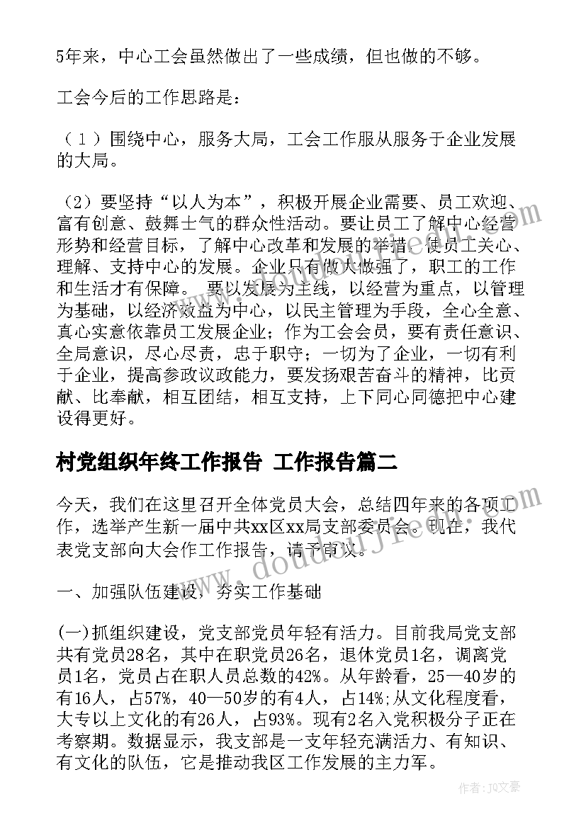 最新村党组织年终工作报告 工作报告(精选6篇)