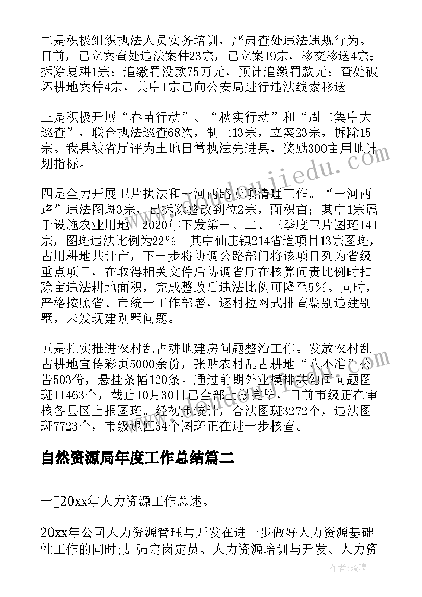 2023年自然资源局年度工作总结(模板8篇)