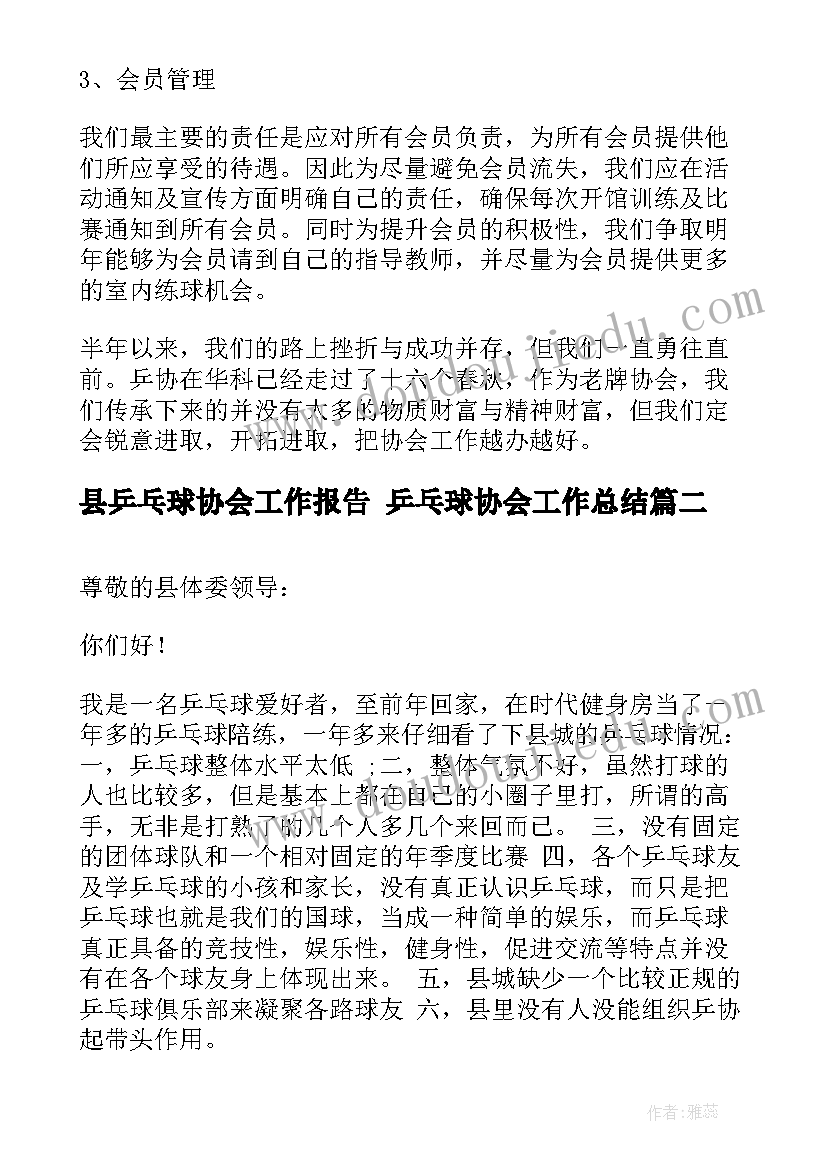 2023年县乒乓球协会工作报告 乒乓球协会工作总结(精选10篇)