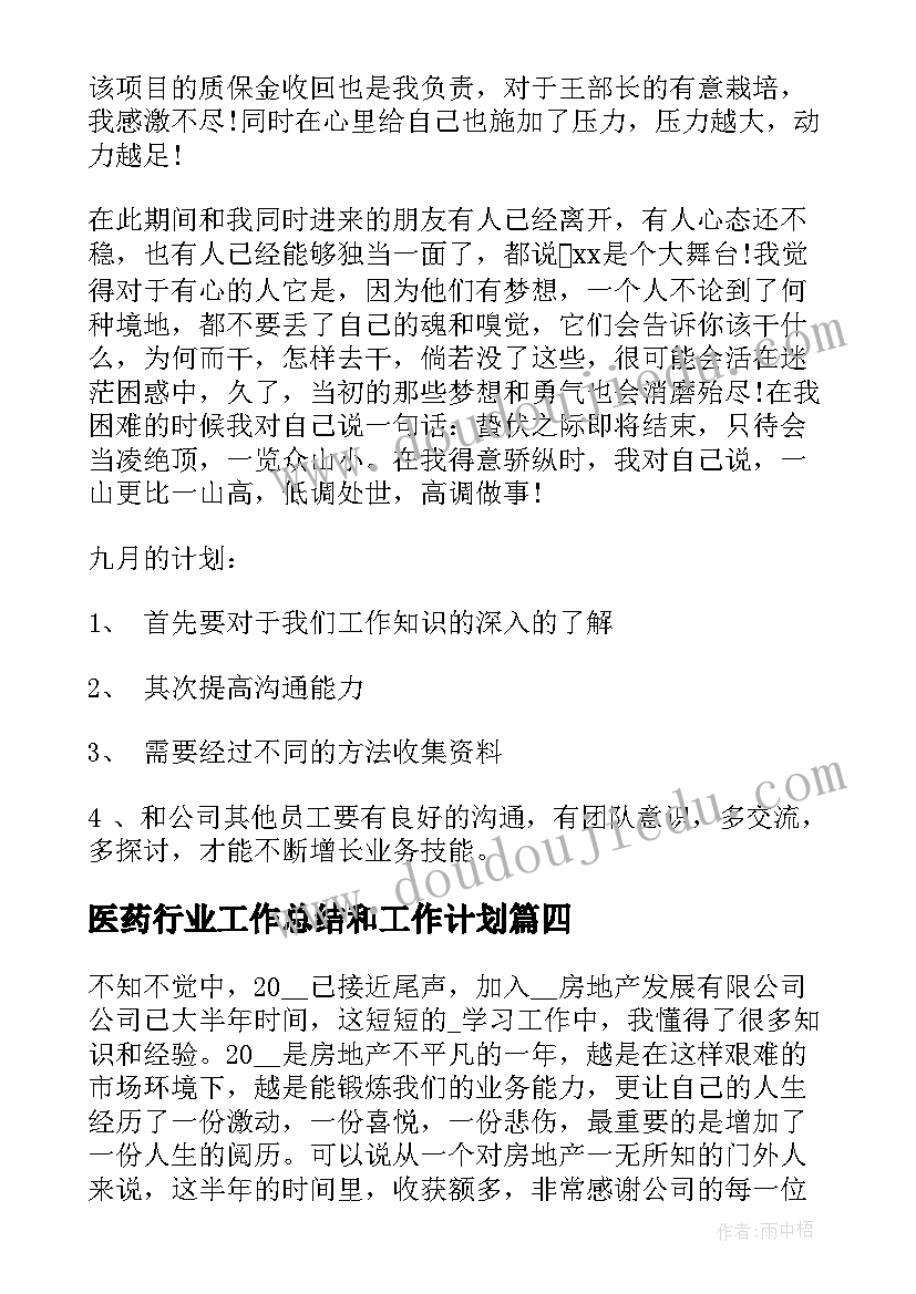 2023年医药行业工作总结和工作计划(精选8篇)