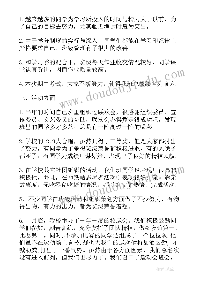 大四副班长工作报告总结 班长工作报告(优质5篇)