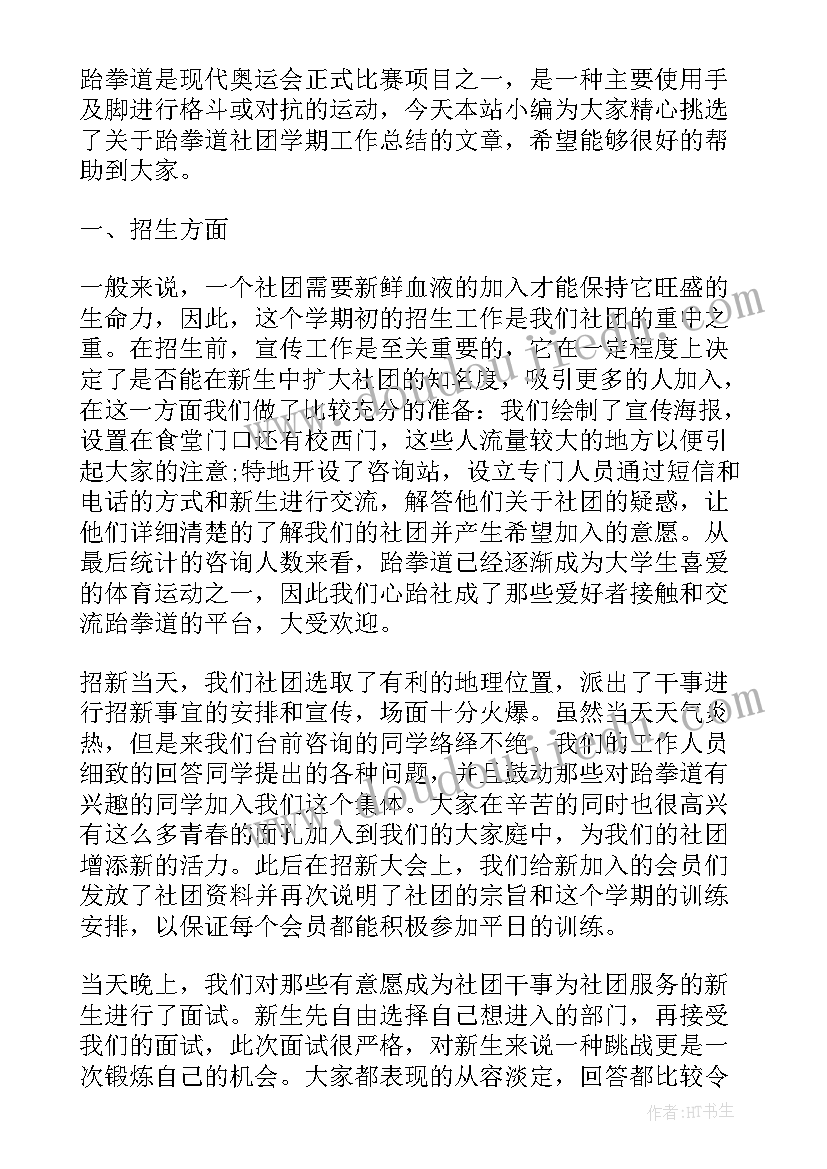 2023年跆拳道全年工作总结 跆拳道全年工作计划(优质9篇)