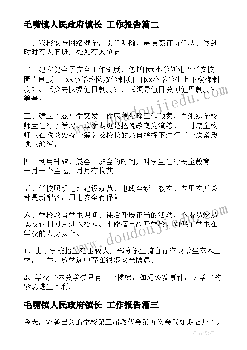 2023年毛嘴镇人民政府镇长 工作报告(模板5篇)