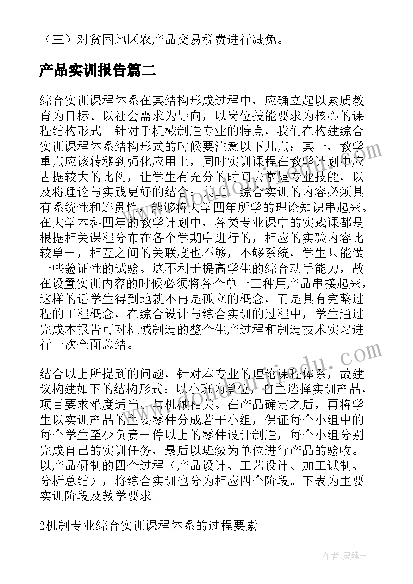 最新产品实训报告(实用8篇)