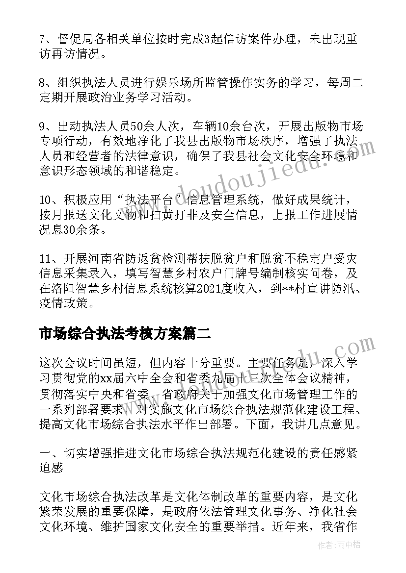 2023年市场综合执法考核方案(优秀5篇)