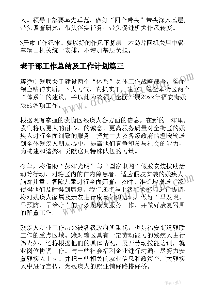 2023年老干部工作总结及工作计划(实用9篇)