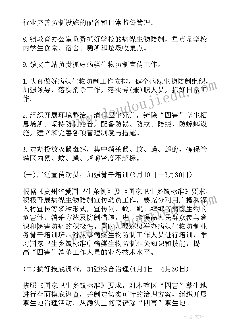 医院病媒生物防制工作计划(汇总5篇)