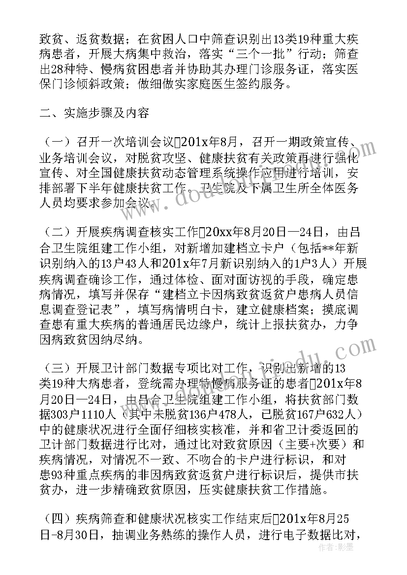 2023年健康扶贫工作方案 学生健康扶贫工作计划(模板5篇)