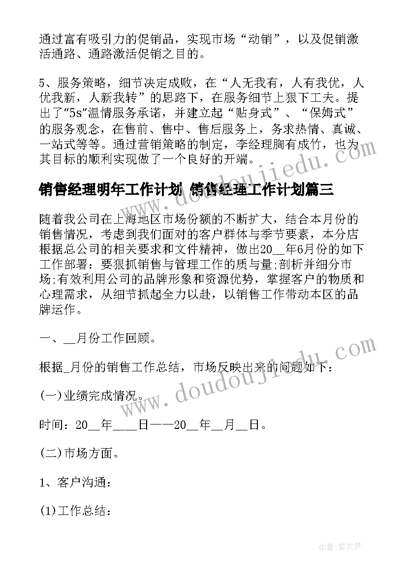 销售经理明年工作计划 销售经理工作计划(汇总5篇)