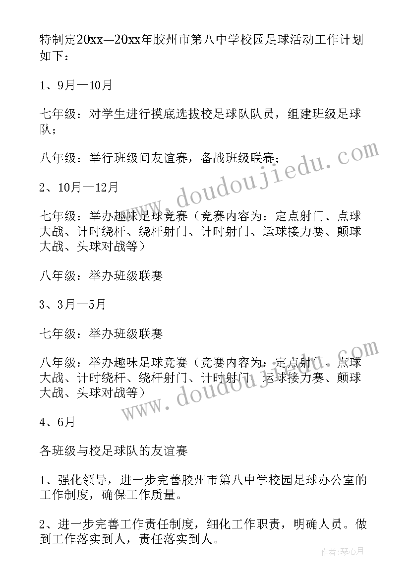 足球协会年度工作总结 校园足球工作计划(通用6篇)