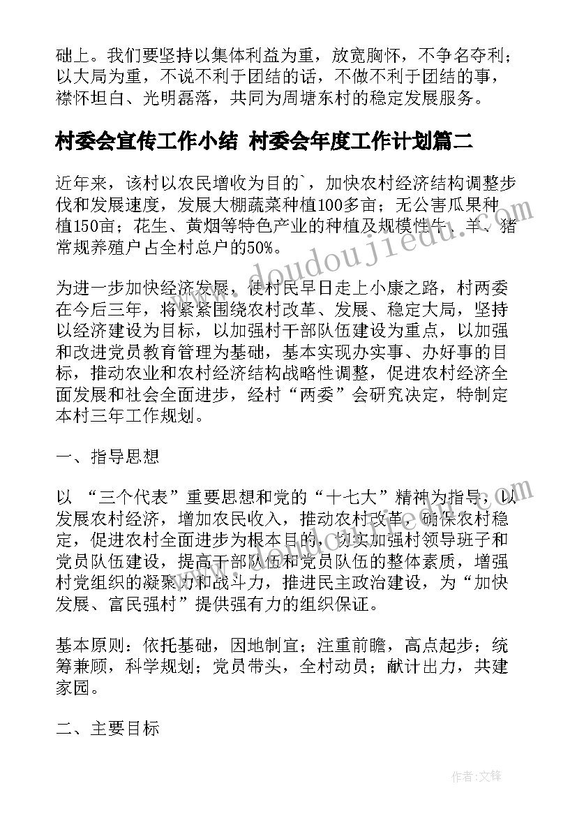 最新村委会宣传工作小结 村委会年度工作计划(模板9篇)