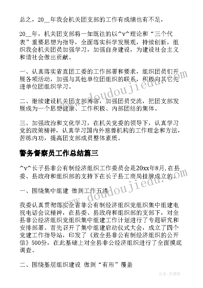 警务督察员工作总结(大全10篇)