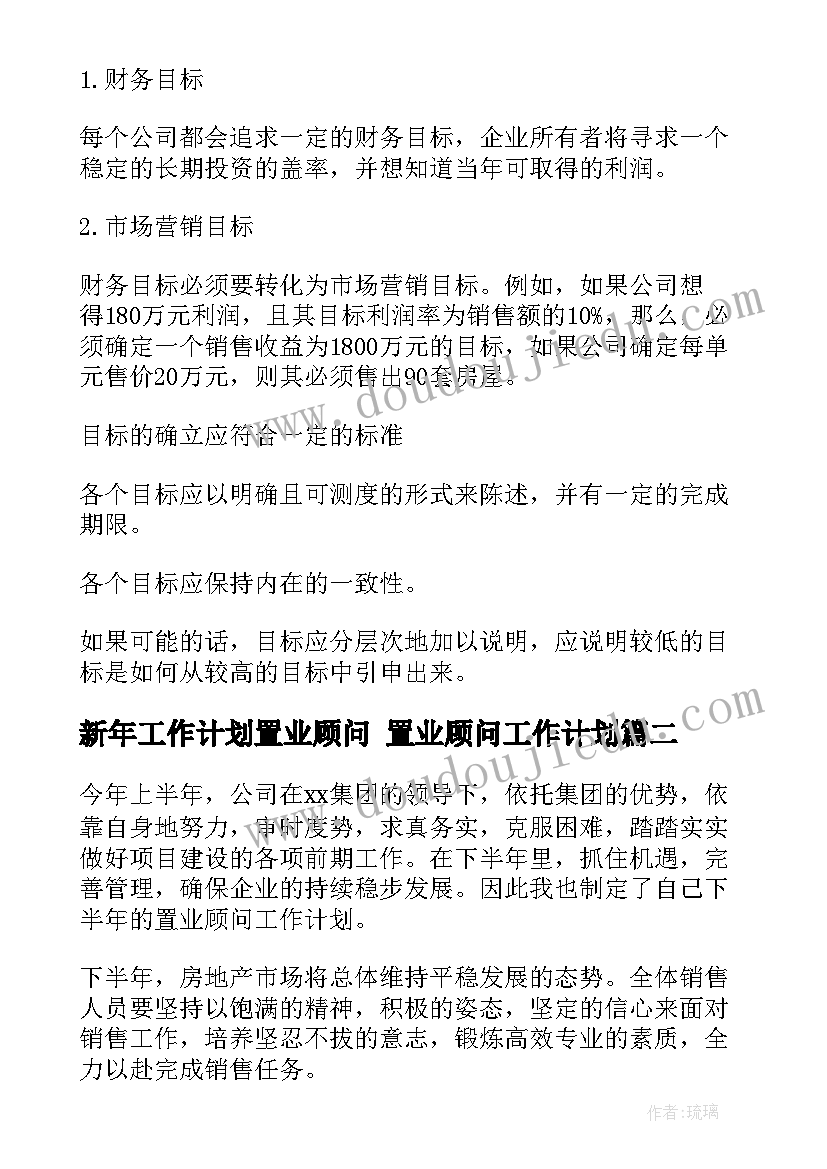 新年工作计划置业顾问 置业顾问工作计划(大全5篇)