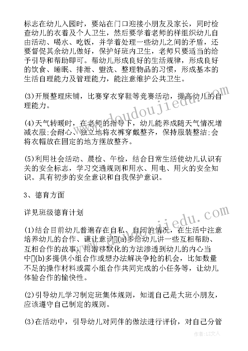 大班助理老师工作计划(优质9篇)