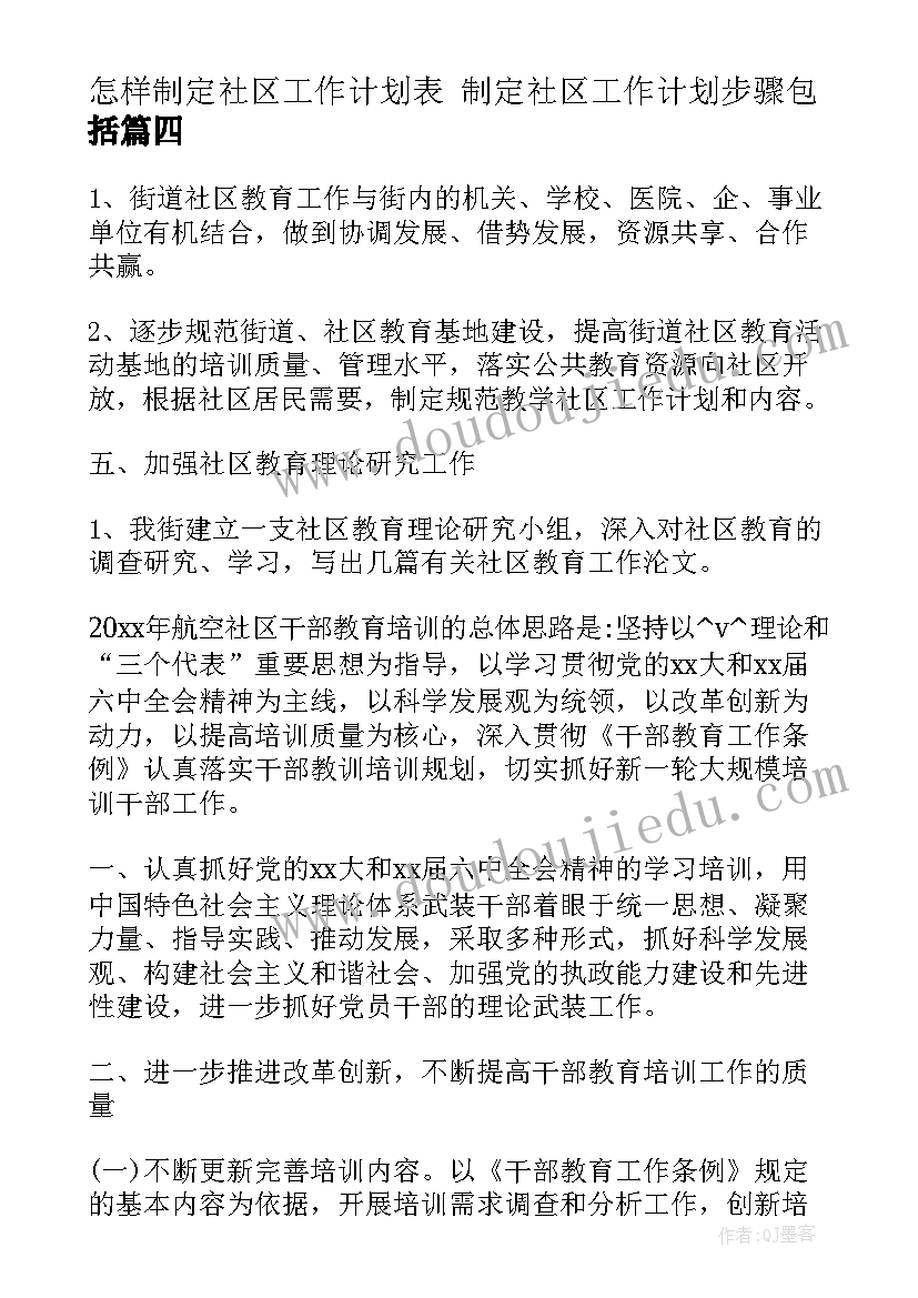 最新怎样制定社区工作计划表 制定社区工作计划步骤包括(实用5篇)