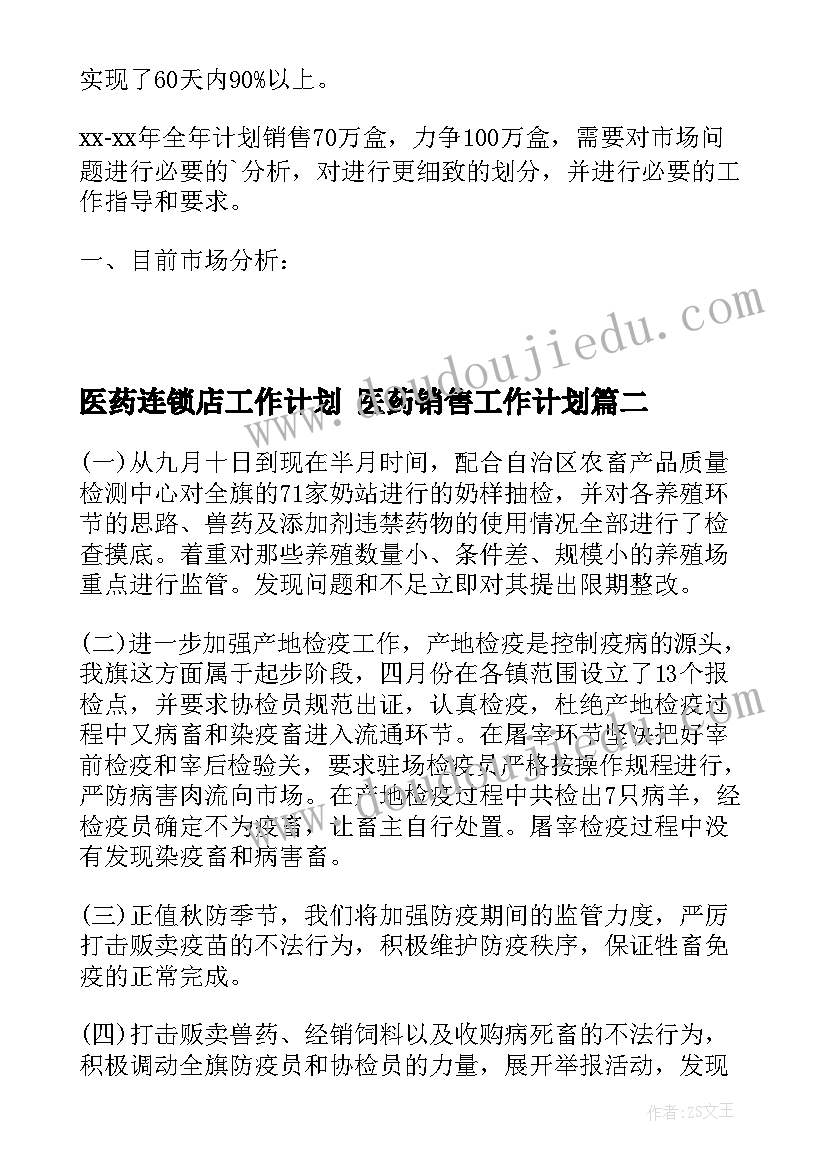 2023年医药连锁店工作计划 医药销售工作计划(大全10篇)