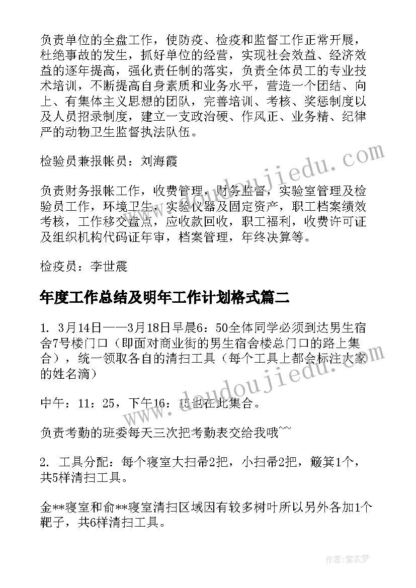 年度工作总结及明年工作计划格式(实用5篇)