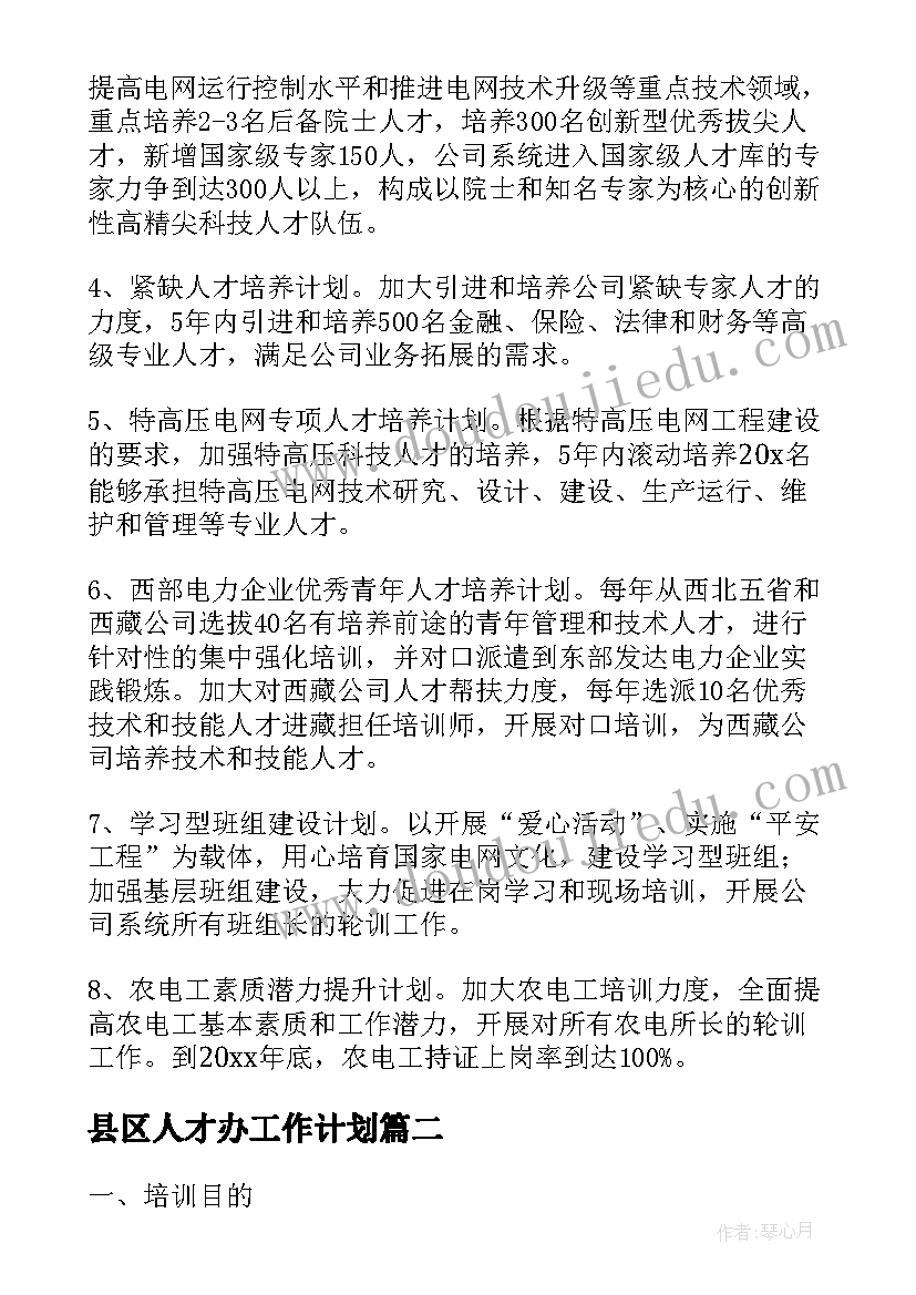 县区人才办工作计划(大全7篇)