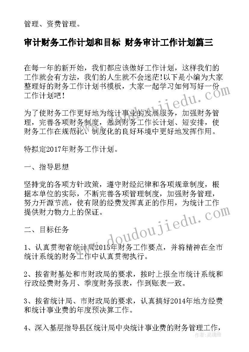 最新审计财务工作计划和目标 财务审计工作计划(模板9篇)