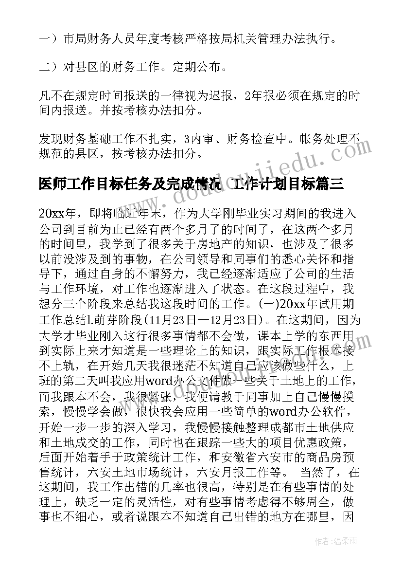 2023年医师工作目标任务及完成情况 工作计划目标(实用9篇)