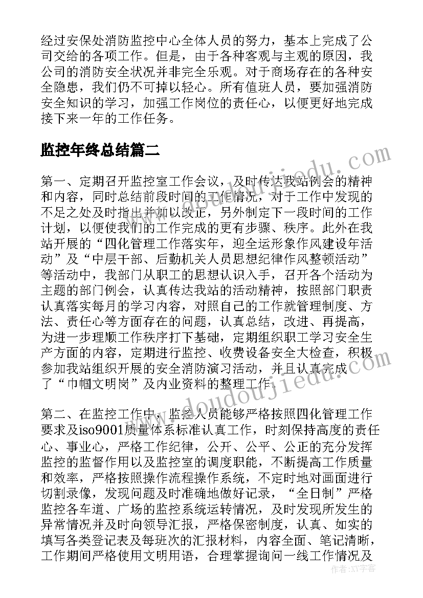 2023年监控年终总结(优质6篇)