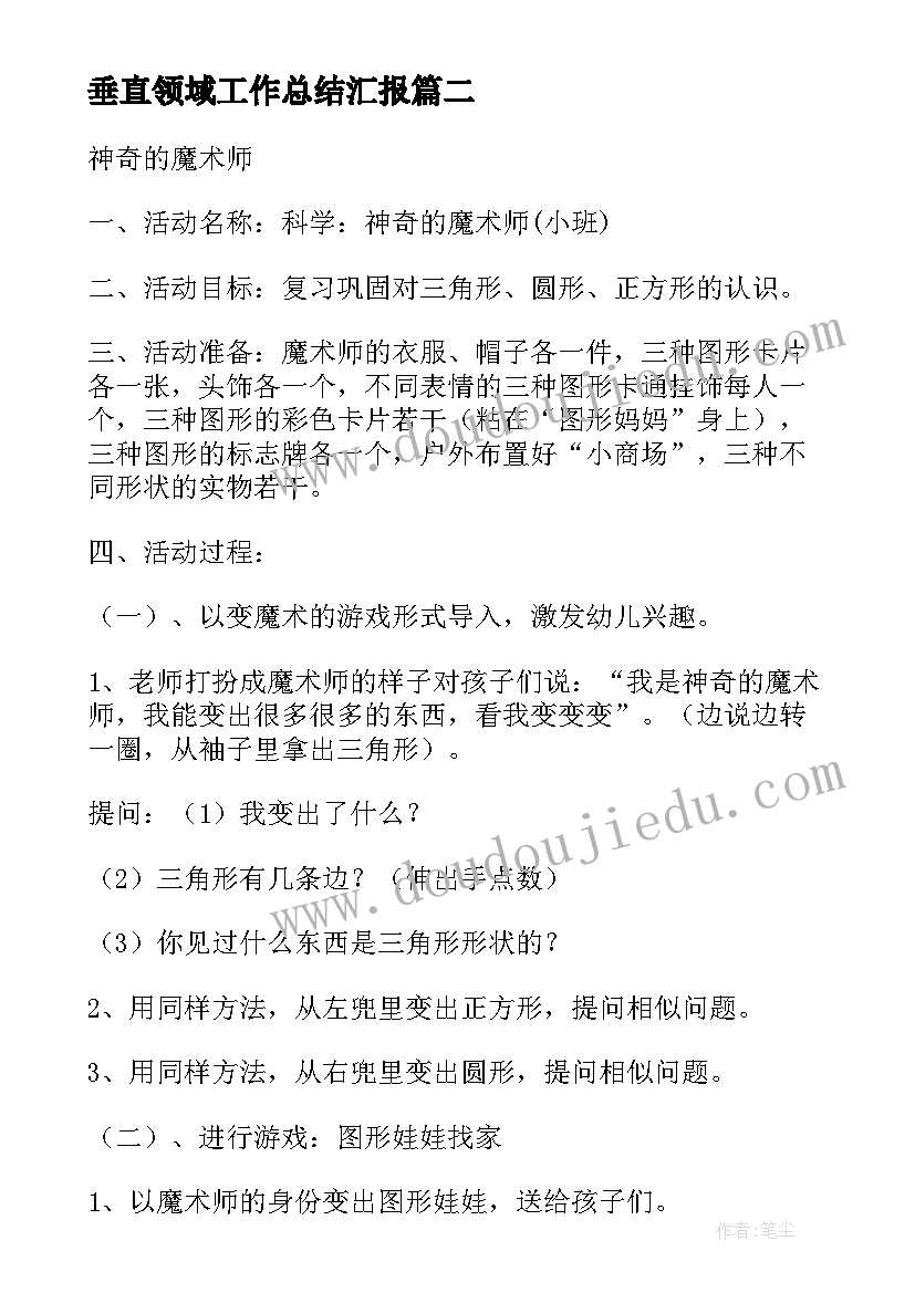 2023年垂直领域工作总结汇报(模板6篇)