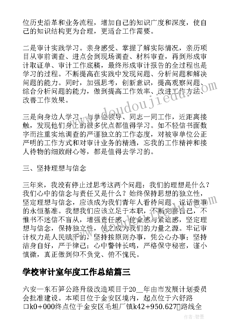 2023年学校审计室年度工作总结(大全10篇)